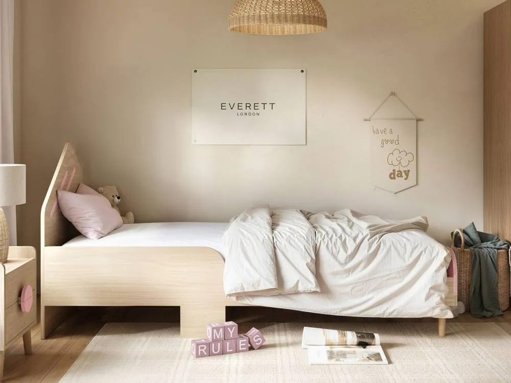 Flair Noah Single Bed Oak in Pink 2