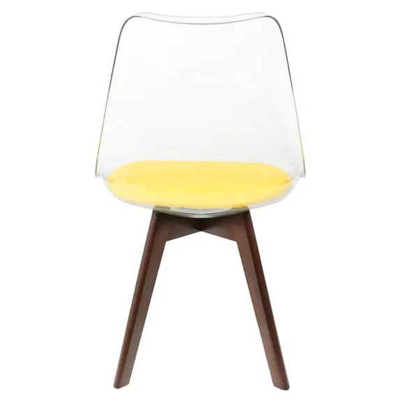 Fusion Living Soho Clear Plastic Dining Chair with Squared Legs 6
