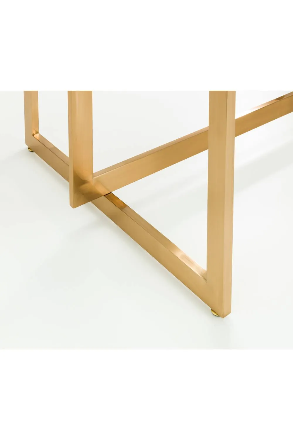 Julian Bowen Minori Rectangular Glass Top 4-6 Seater Dining Table in Gold 6