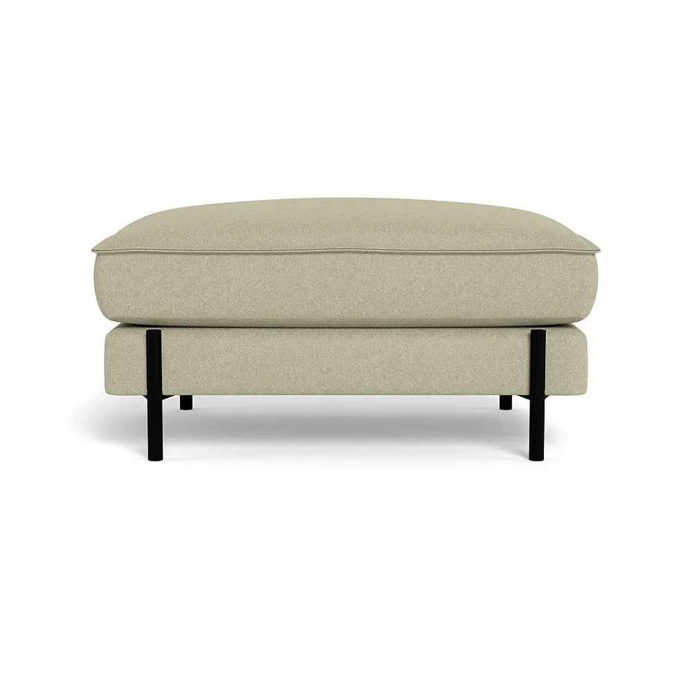 Heal's Tortona Footstool Cotton Grain Black Feet