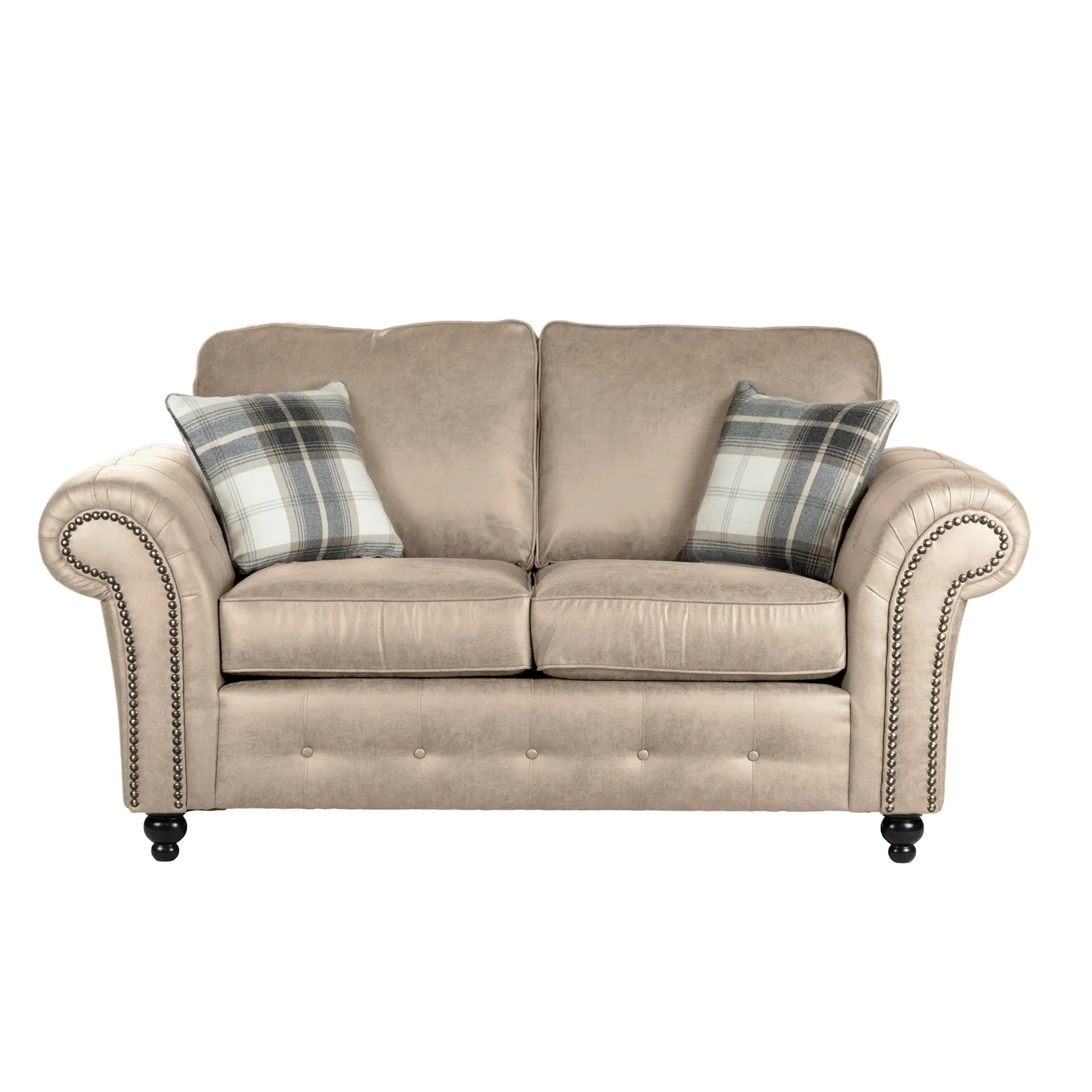Oakland Faux Leather 2 Seater Sofa Beige