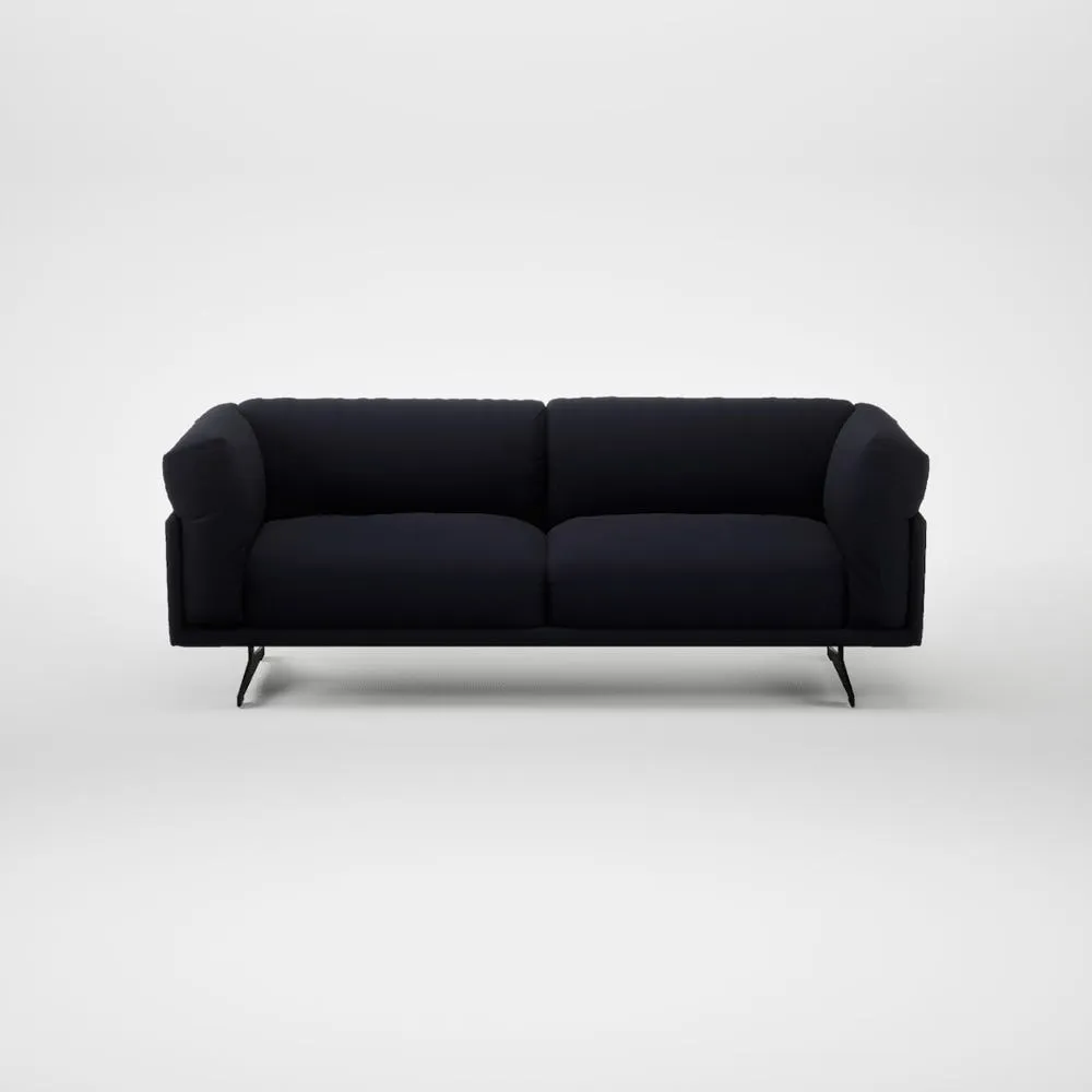 Heal's Novara 3 Seater Sofa Boucle Indigo Black Feet 2