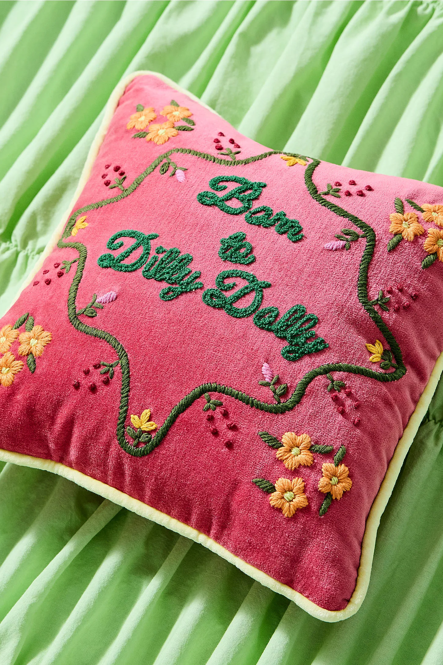 Born To Dilly Dally Cushion - Pink 2