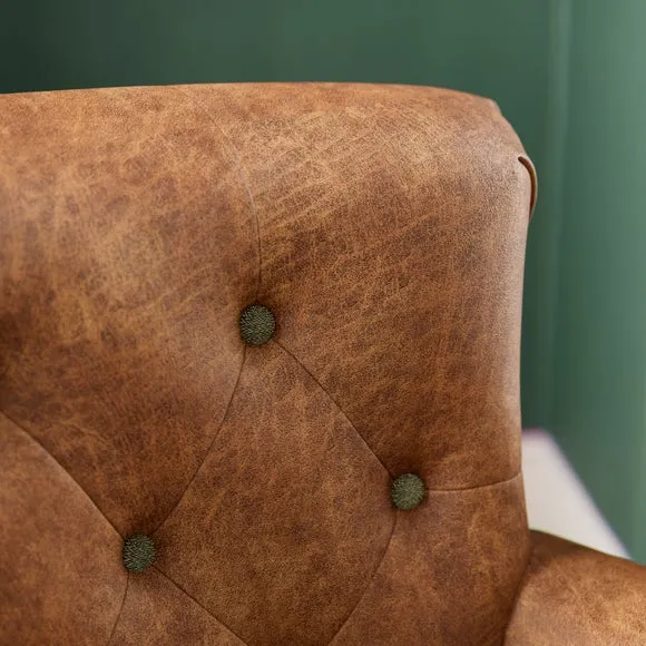 Alba Herringbone Faux Leather Armchair 4