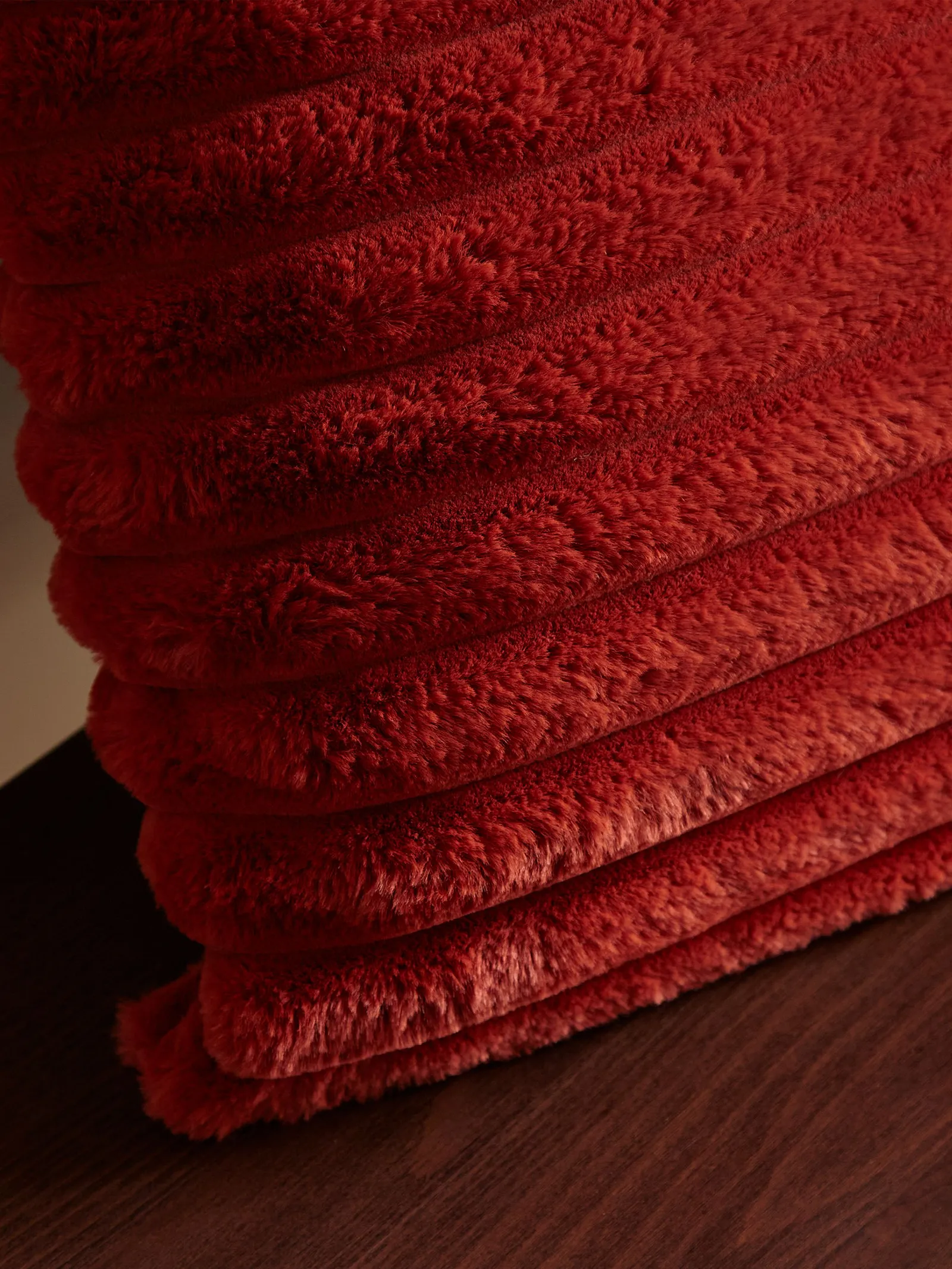 Catherine Lansfield 'Cosy Ribbed' Cushion in Burnt Orange 2