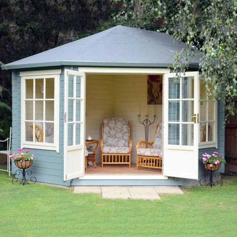 Shires Ardcastle 28mm Corner Log Cabin 10 x 10 Feet in Grey