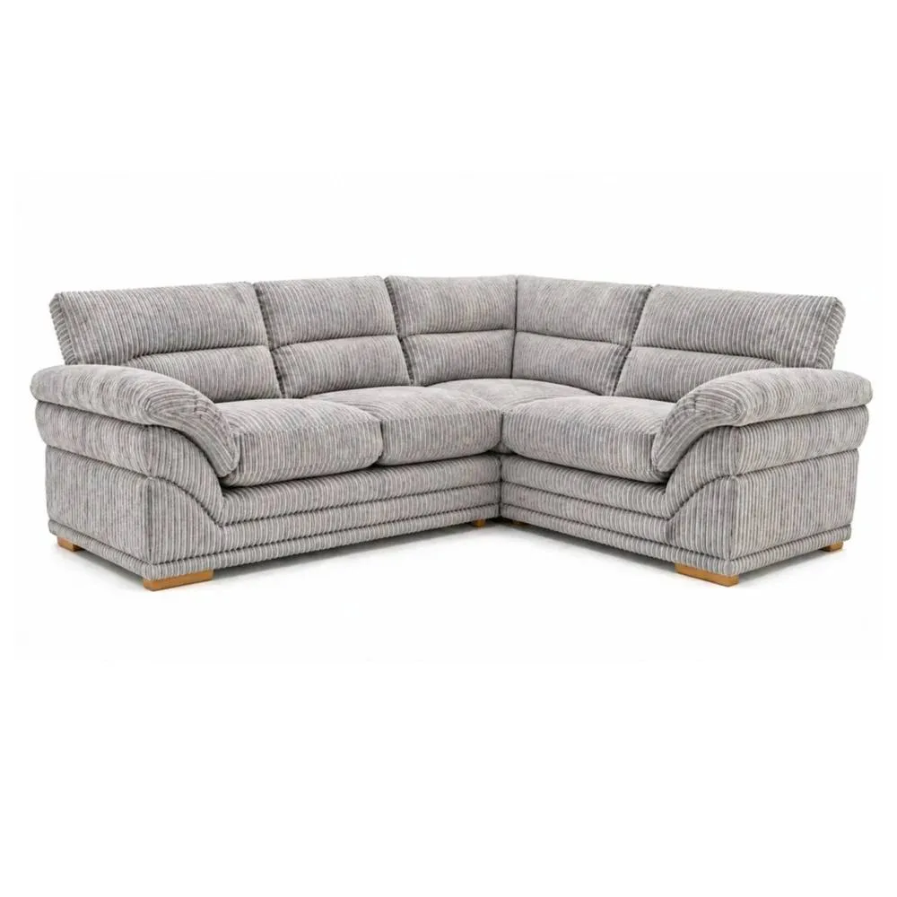 Bliss Furniture Amalfi Claude Left Hand 2 Piece Corner Sofa in Silver