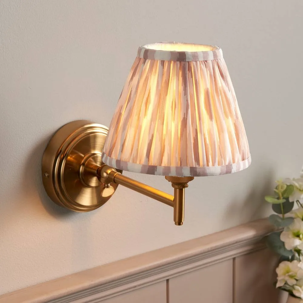 Netlighting Step Fold Wall Light Fabric Ikat Shade 16cm B22 in Gold 2