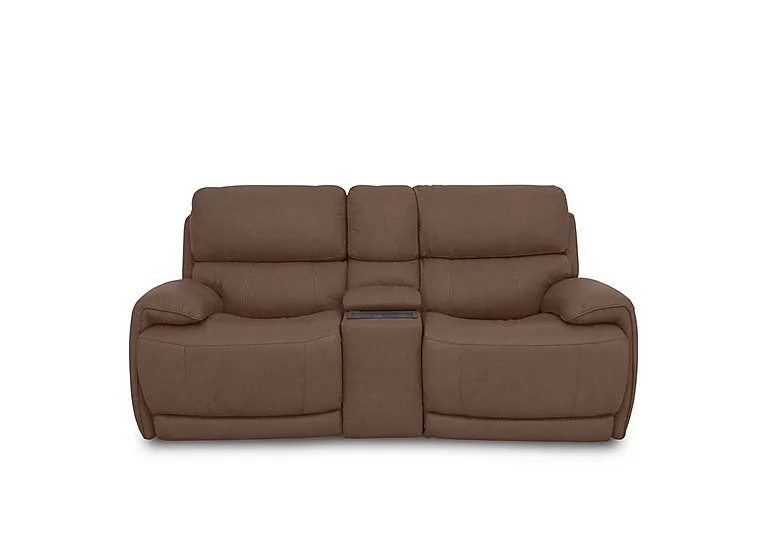 Link Fabric 2 Seater Power Recliner Sofa with Power Headrests and Cupholders - Hazelnut
