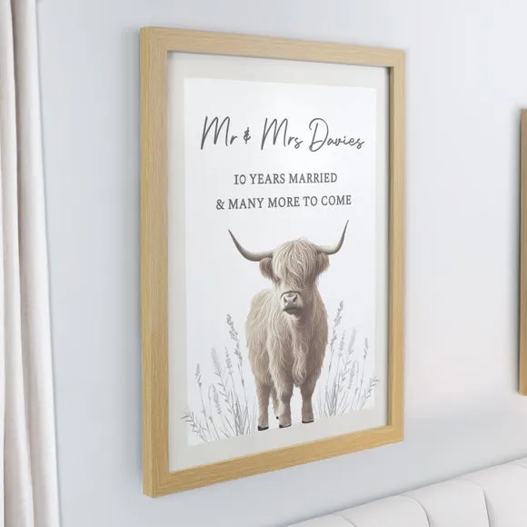 Personalised Highland Cow Poster Frame 3