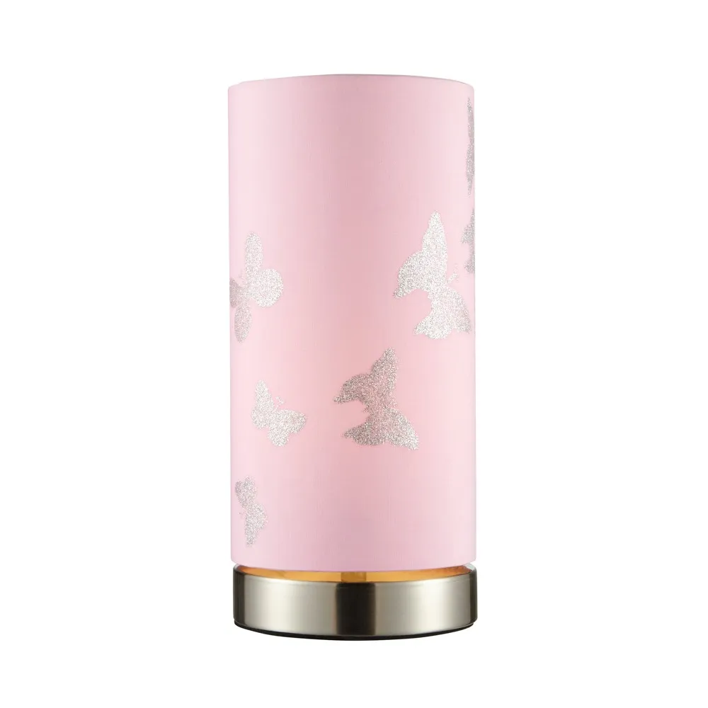 Glow Silver Butterfly Table Lamp, Pink
