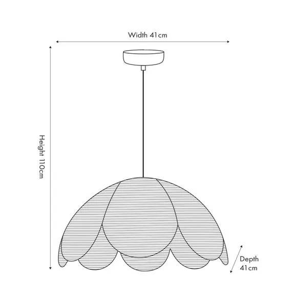 Petal Scalloped Raffia Pendant Light 6