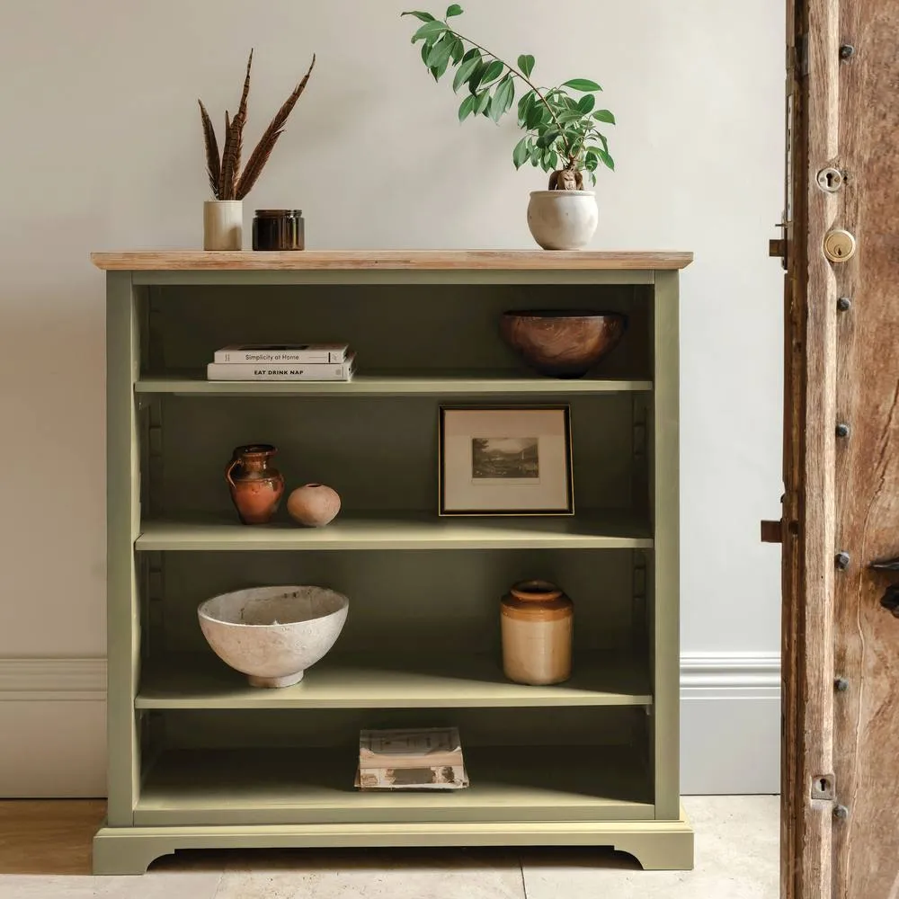 Statement Furniture Florence Bookcase with Adjustable Shelves, Fully Assembled Bookshelf in Light Green