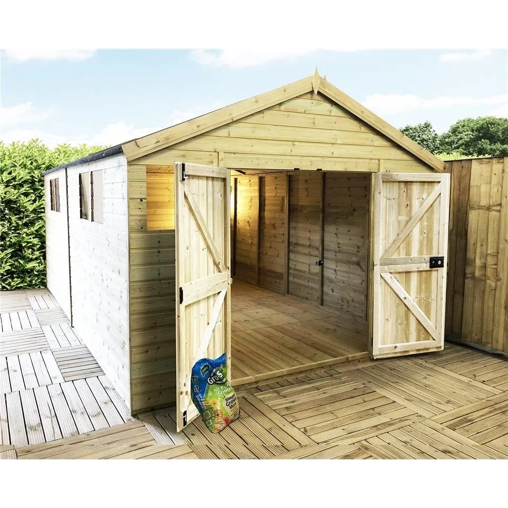 Marlborough 28 x 10 Premier Pressure Treated Apex Workshop in Natural