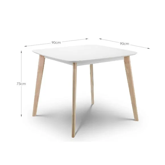 Casa 4 Seater Square Dining Table with 4 Chairs, White 4