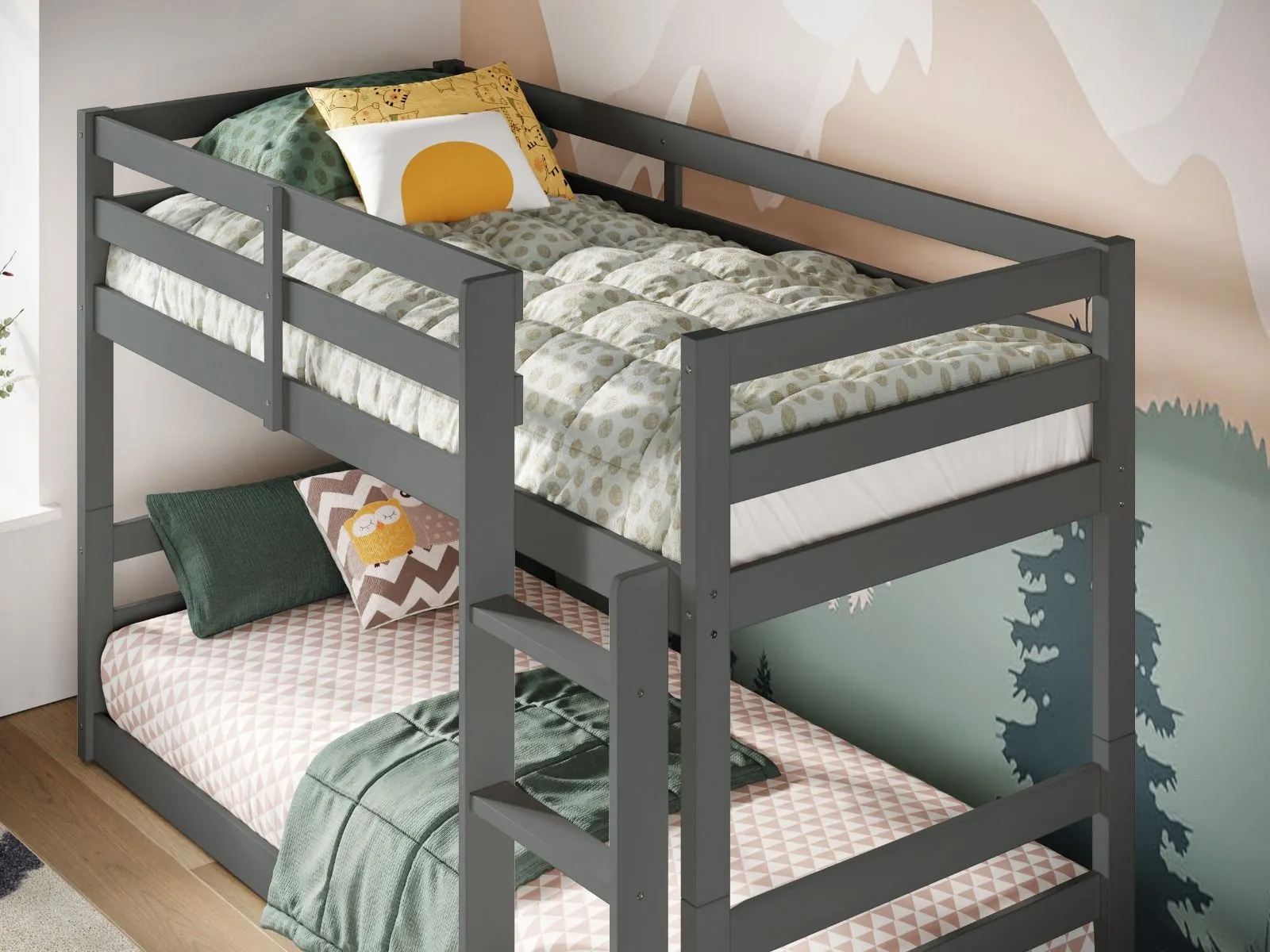 Flair Shasha Low Shorty Bunk Bed in Grey 4