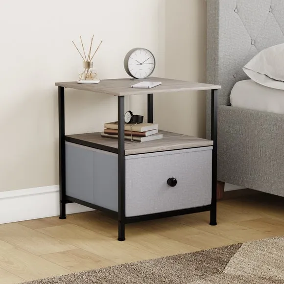 Maye 1 Drawer Fabric Bedside Table