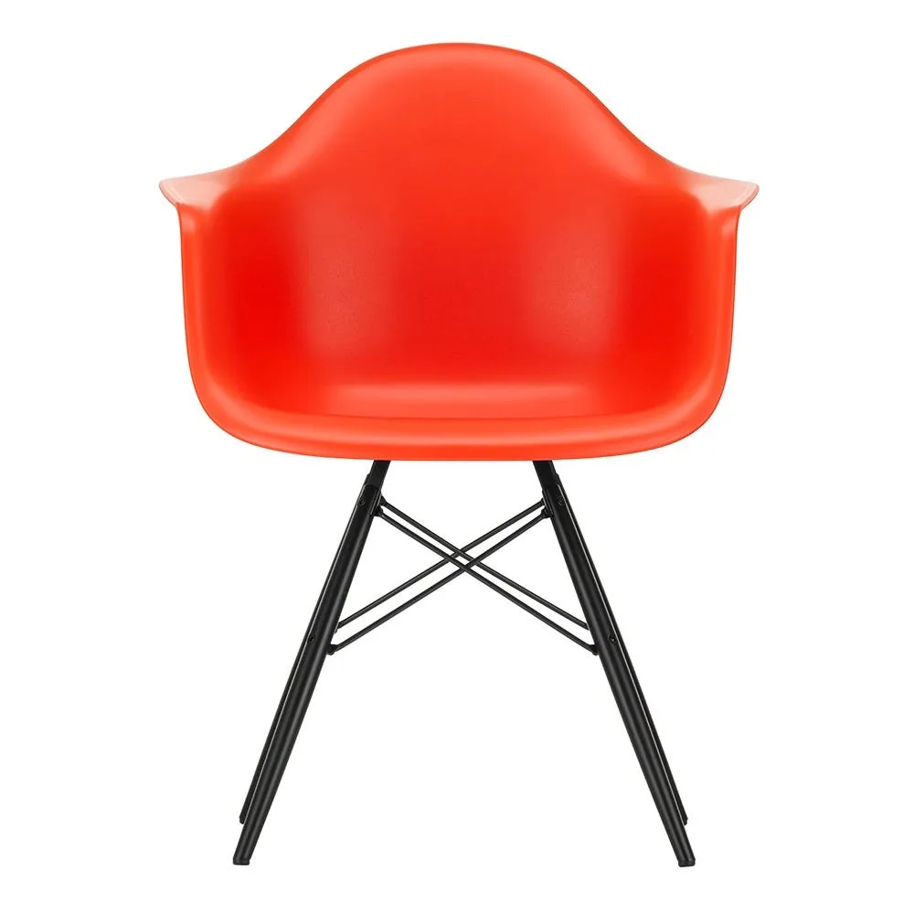 Vitra Eames DAW Armchair New Height Poppy Red Black Maple Base 2