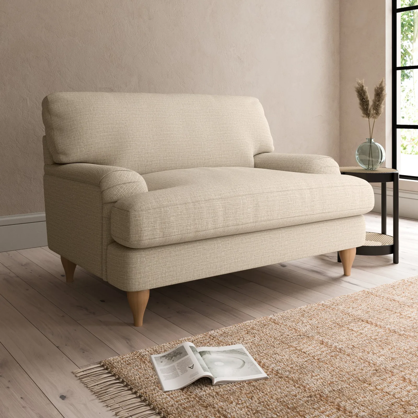 Darwin Textured Weave Snuggle Chair Yellow