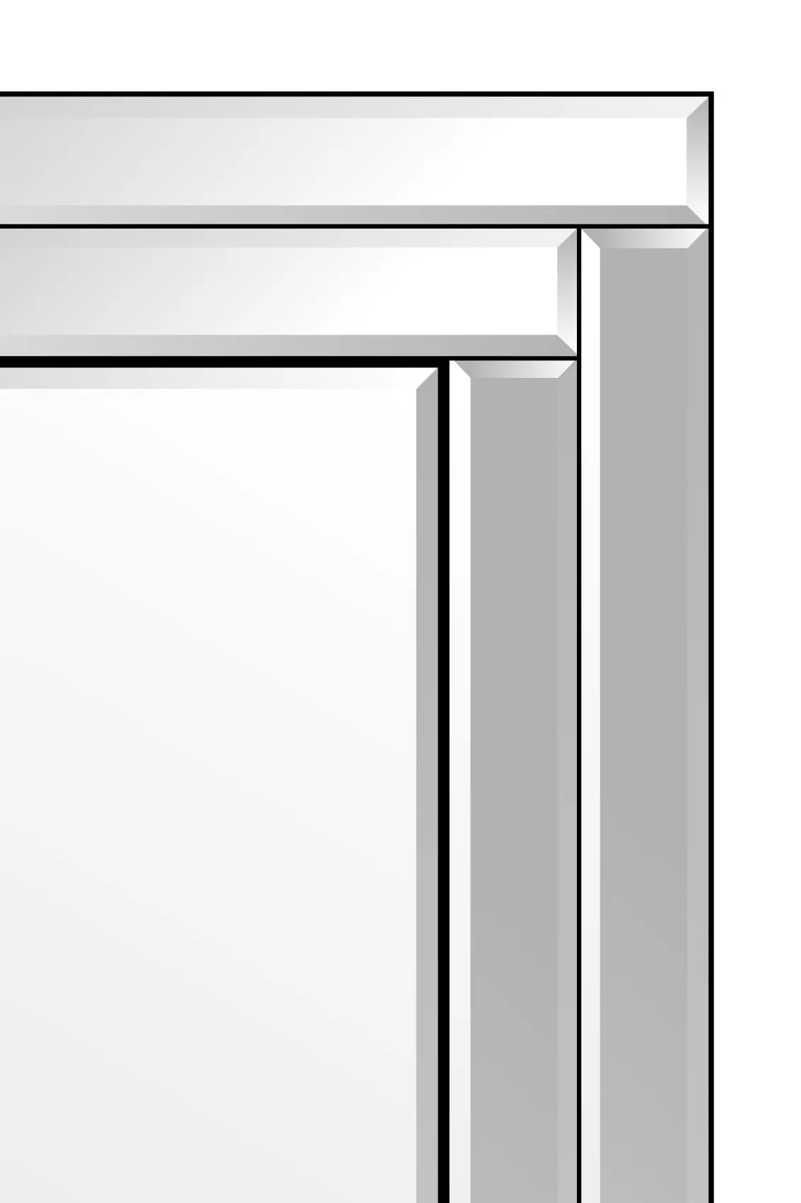MirrorOutlet Luxford All Glass Bevelled Dress Mirror 120 x 40 CM in Silver 3