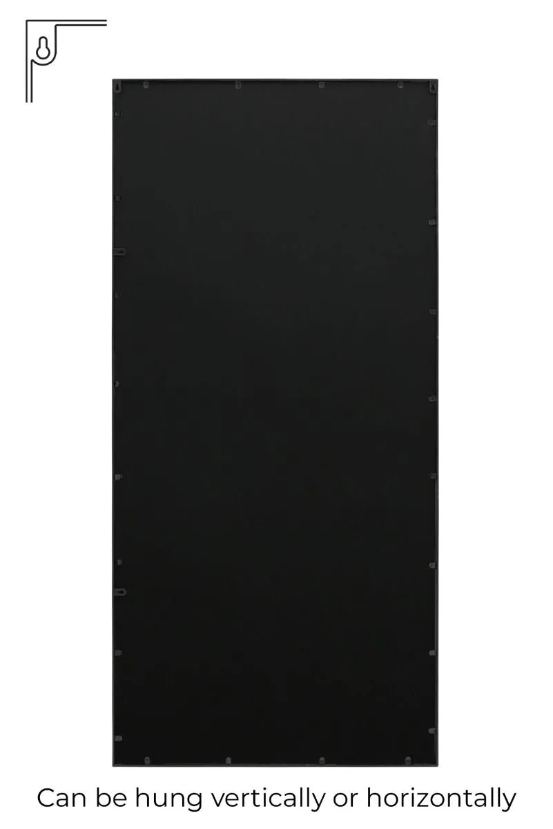 MirrorOutlet Black Contemporary Wall & Leaner Mirror 71" X 33" (180 x 85CM) 5