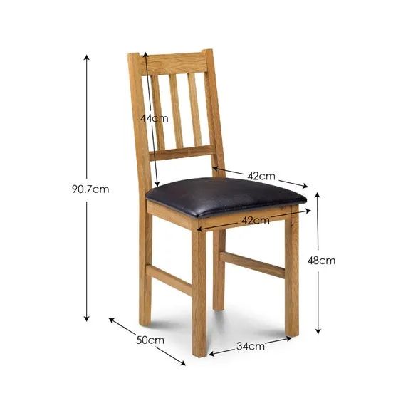 Coxmoor Set of 2 Dining Chairs, Brown Faux Leather 5
