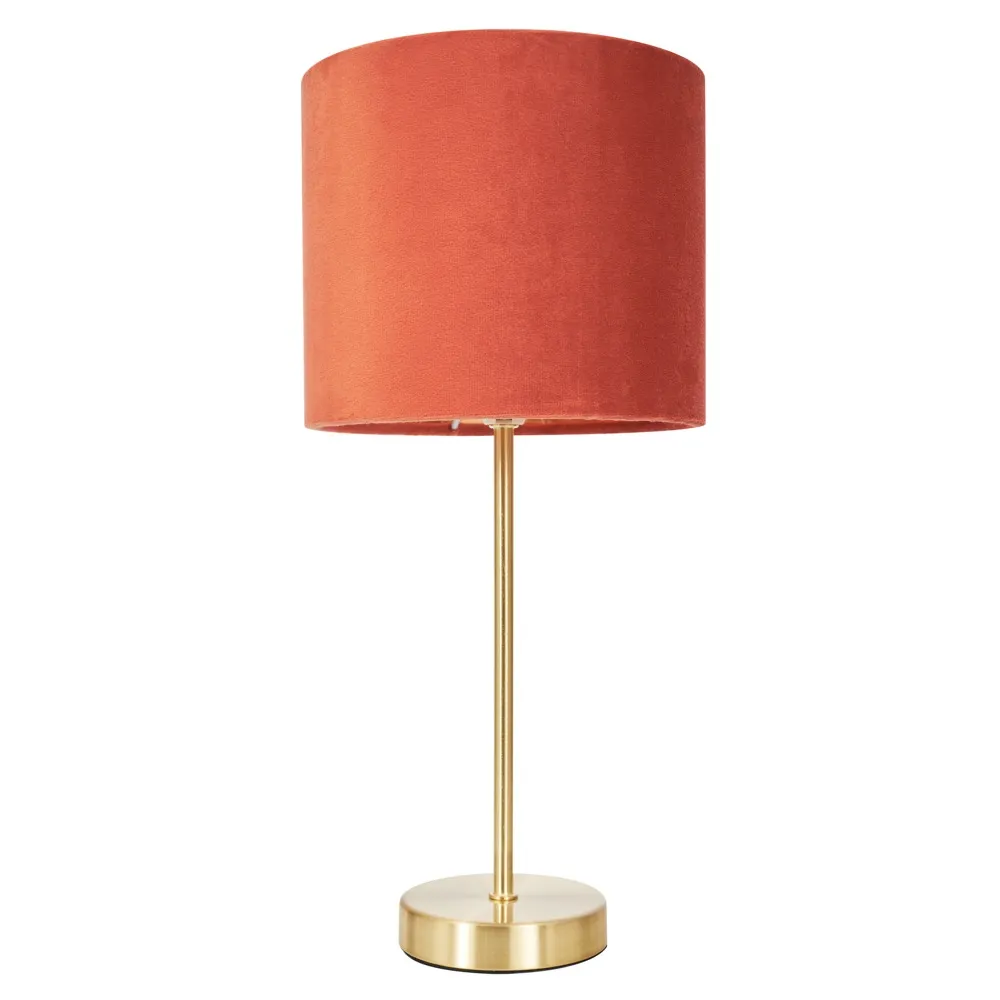 Velvet Table Lamp, Burnt Orange 1