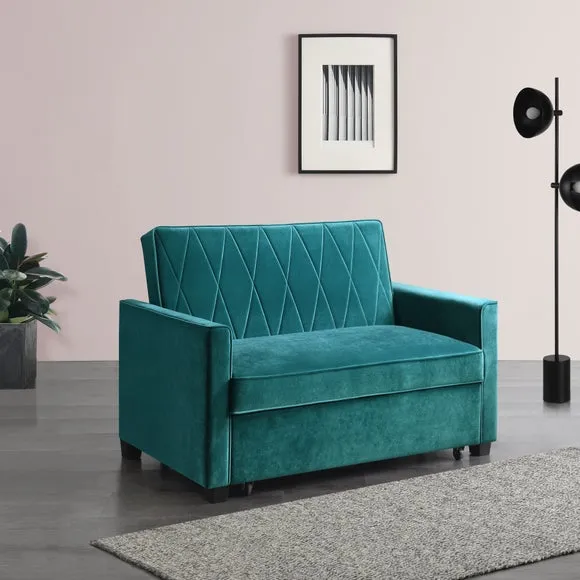 Serena Velvet 2 Seater Small Double Sofa Bed 4