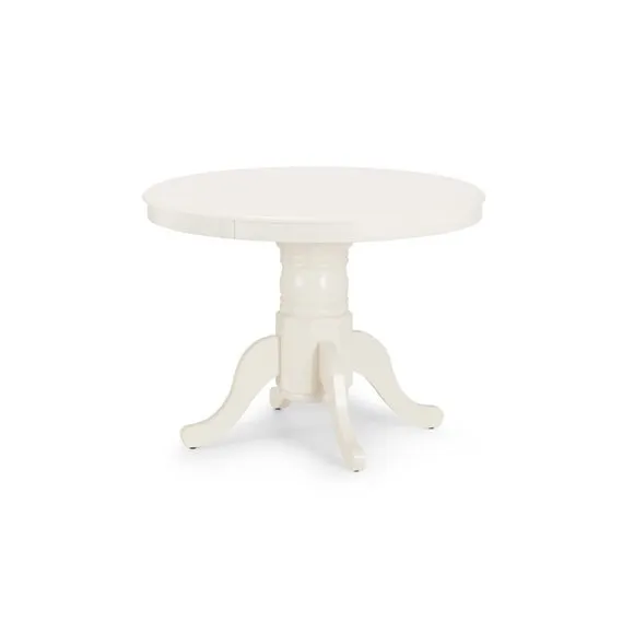 Stanmore 4-6 Seater Round Extendable Dining Table, Off White 2