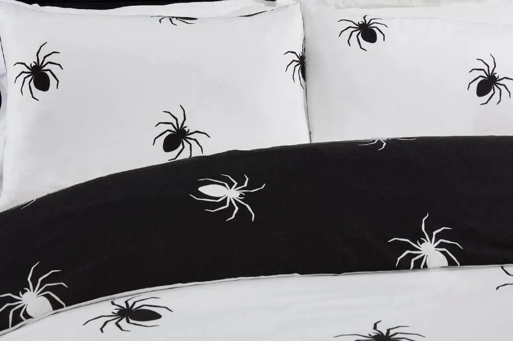 Rapport Home Black Spider Microfibre Reversible Duvet Set with Pillowcase 2