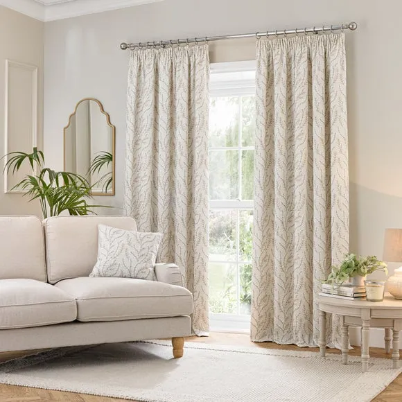 Shimla Embroidered Floral Pencil Pleat Curtains 2