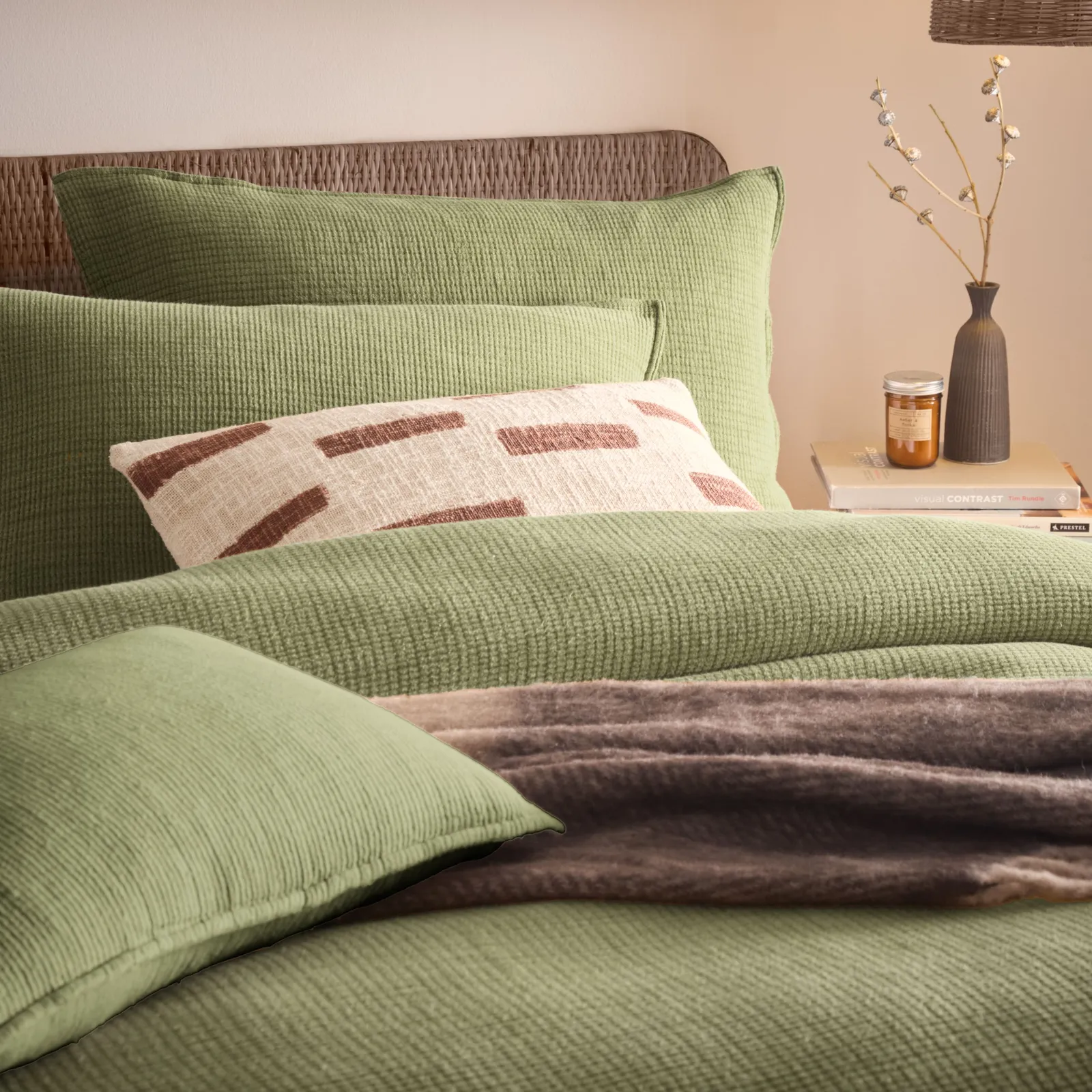 Yard Ribble Acid Washed 100% Cotton Duvet Cover Set in Khaki 2