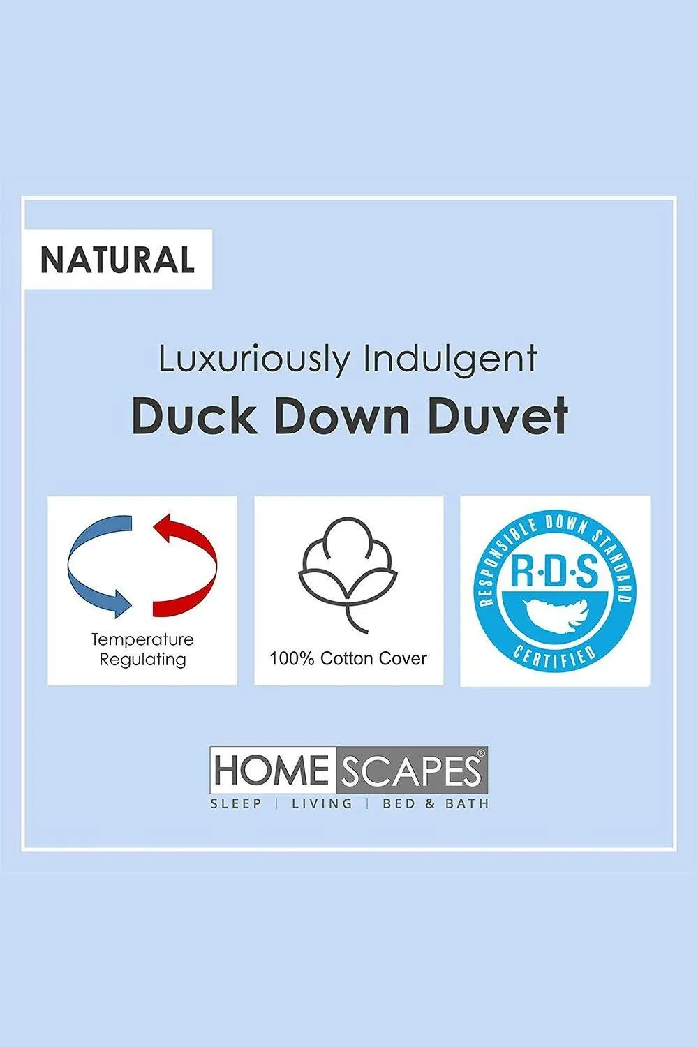 Homescapes Luxury White Duck Down 13.5 Tog Winter Duvet 5
