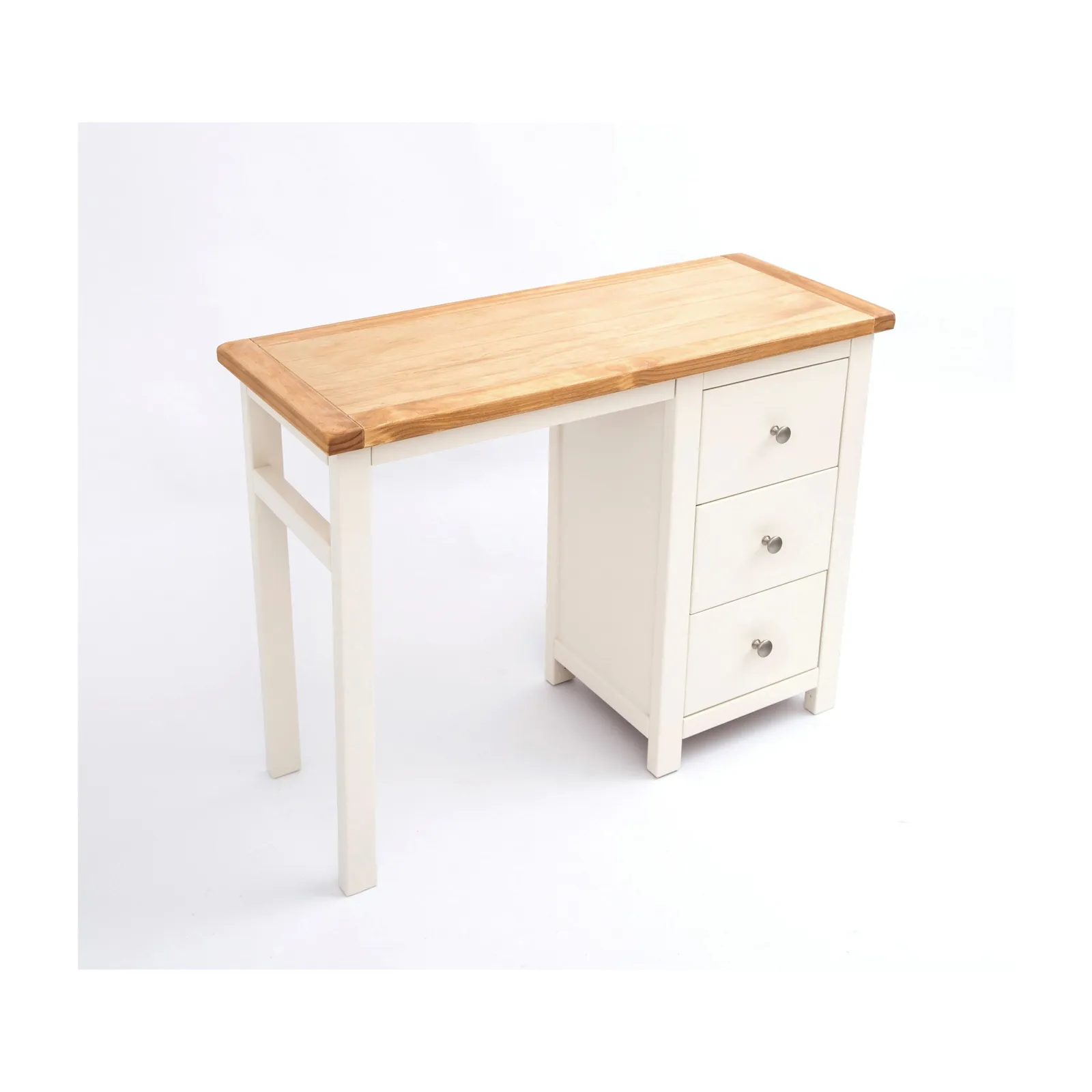 Cabinet Bits Maggiori 3 Drawer Desk - Dressing Table Chrome Knob in Off-White 3