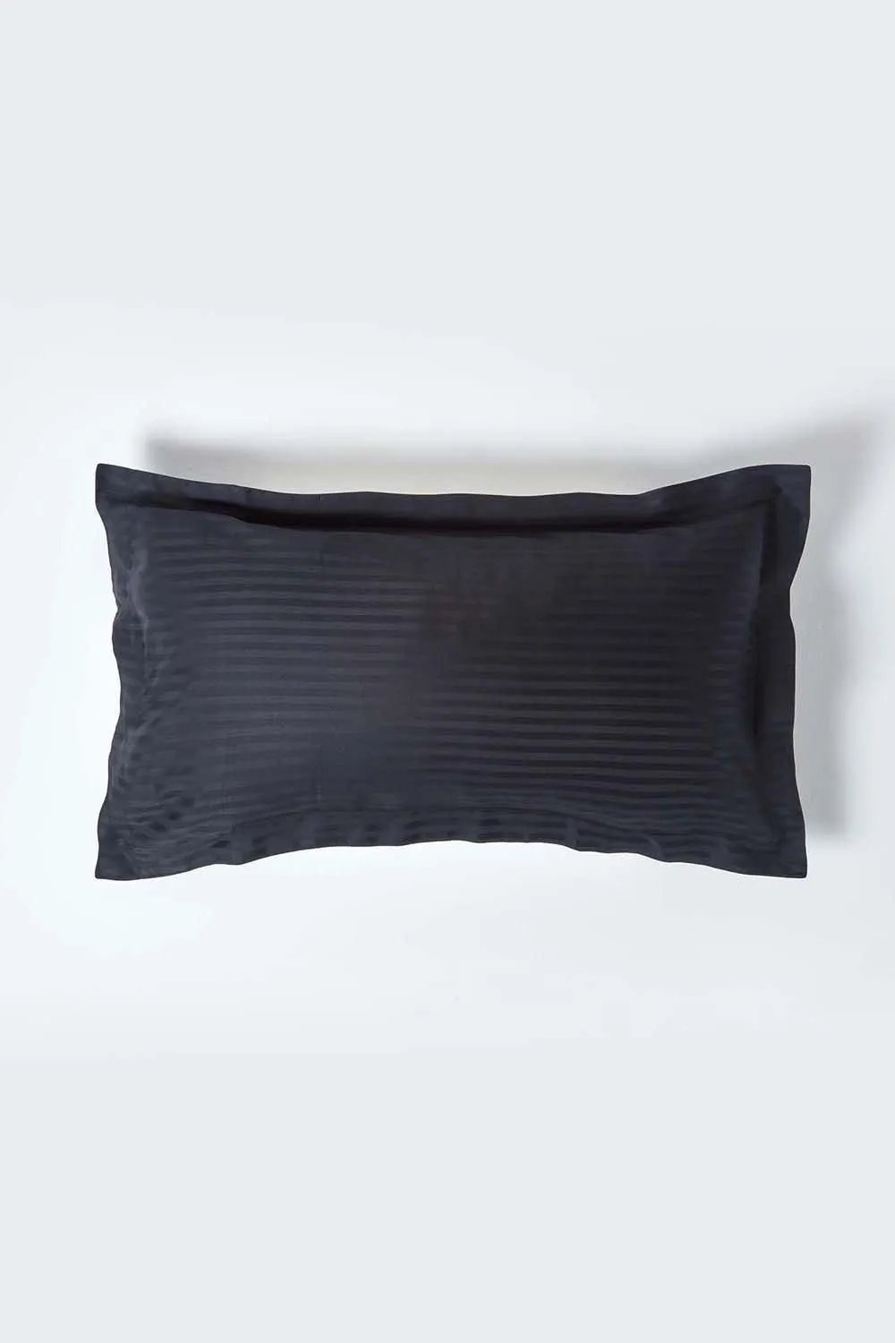 Homescapes Egyptian Cotton Ultrasoft King Size Oxford Pillowcase 330 TC in Black