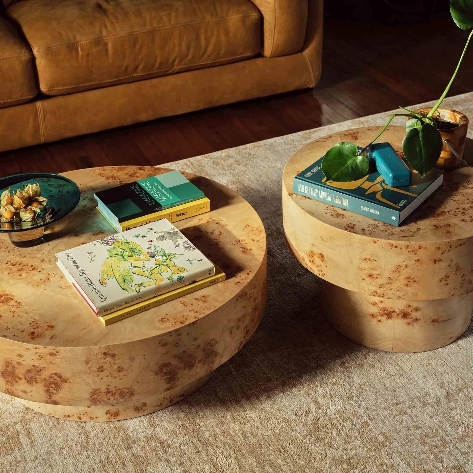 Castile Lamp Table, Round, Neutral Wood | Barker & Stonehouse 2