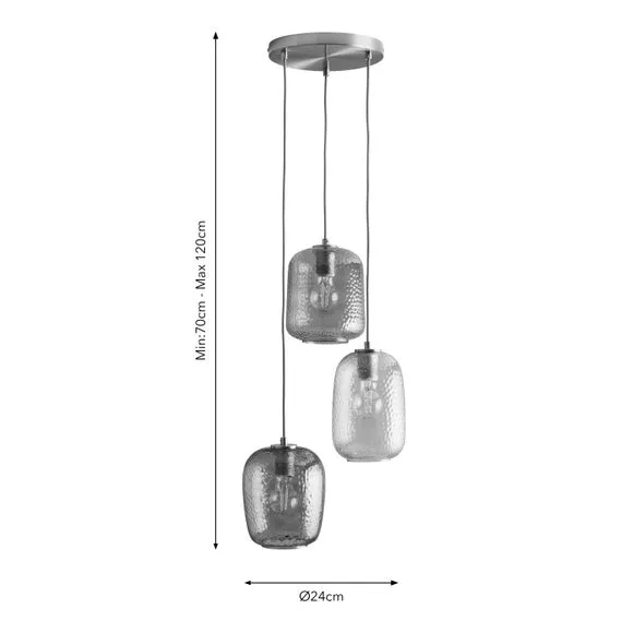 Melrose 3 Light Adjustable Cluster Ceiling Light 6