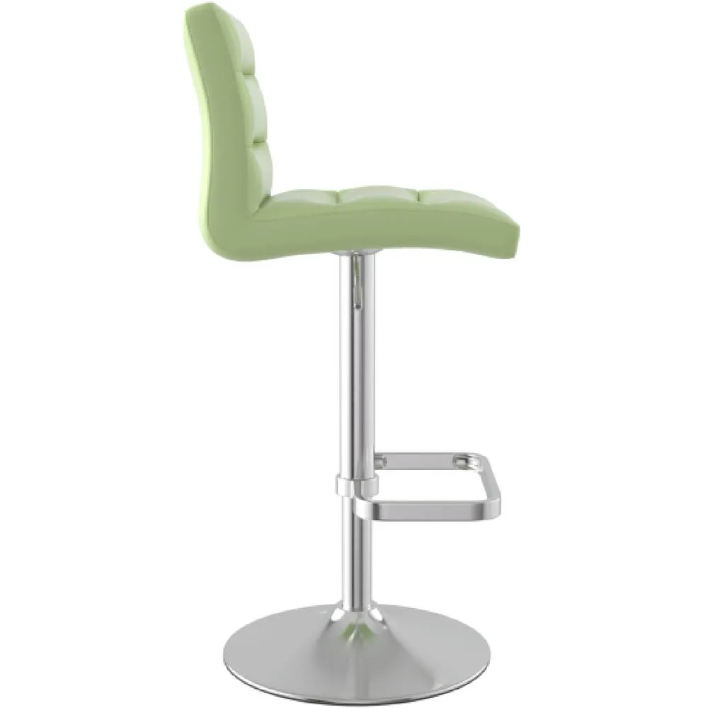 netfurniture Swank Brushed Steel Bar Stool With Faux Leather Padded Seat Green 5