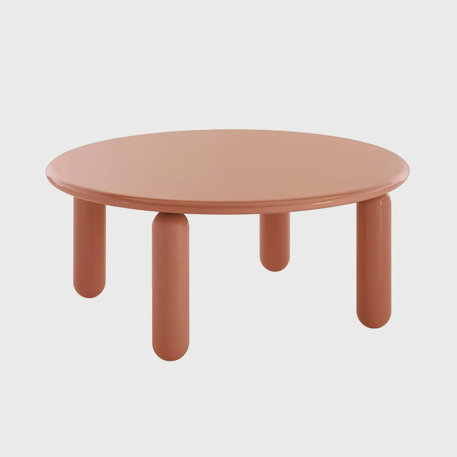 Kartell Undique Mas Side Table 85X85X30 Orange, Round Wood | Barker & Stonehouse