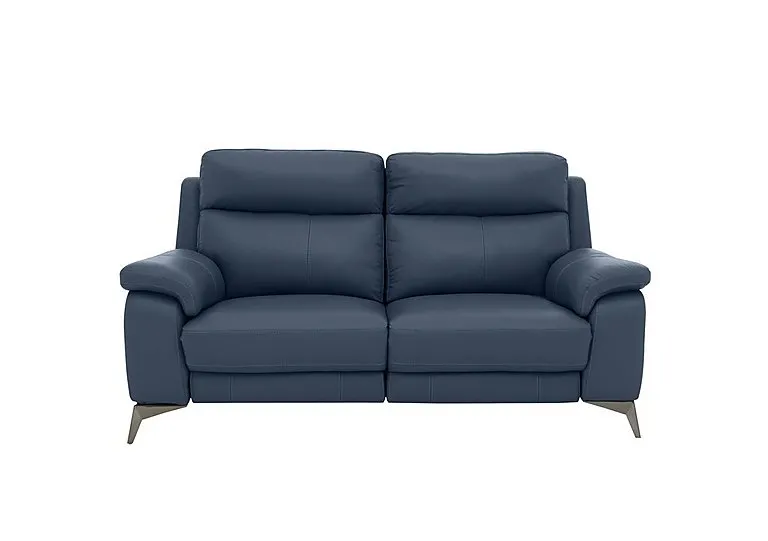Missouri 2 Seater Leather Sofa - BV Ocean Blue