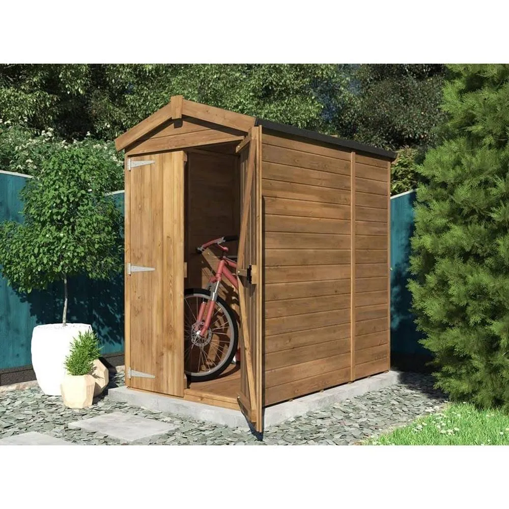 Dunster House Garden Shed 1.2 x 1.8m (4' x 6') 12mm Apex - Overlord Modular in Brown 3