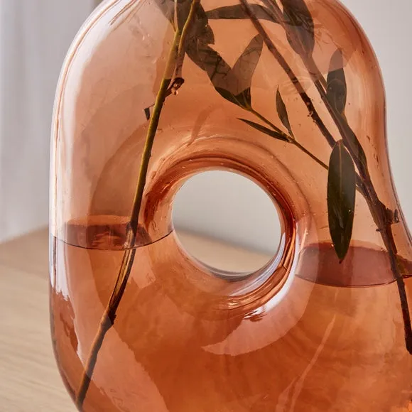 Abstract Amber Glass Vase 2