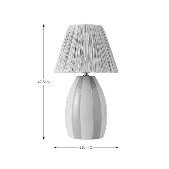 Mirabelle Oval Striped Table Lamp 6