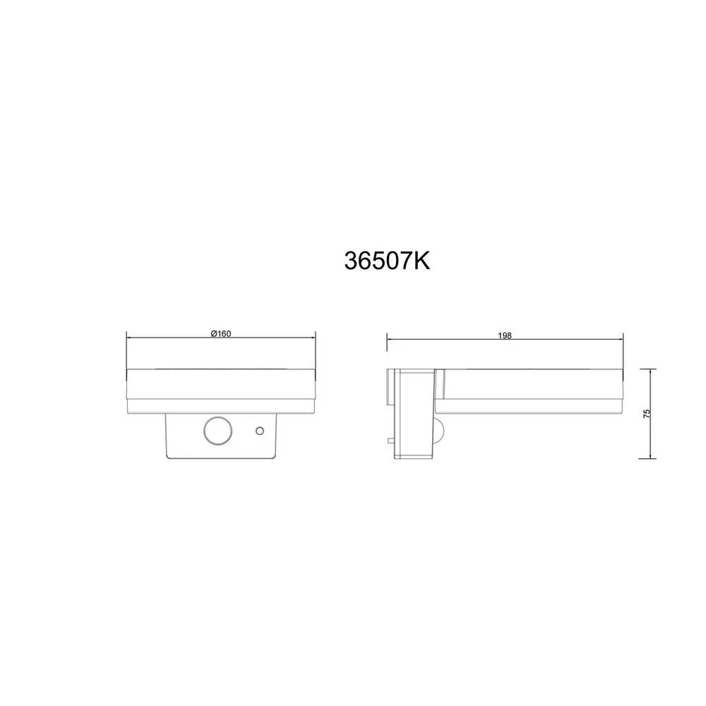 Netlighting Solarleuchte Outdoor Modern Wall Lamp Matt Black IP44 LED 4000K 6