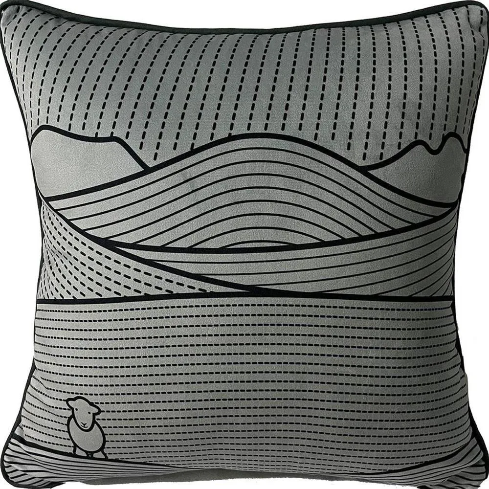 Herdy Line Filled Cushion in Dark Grey