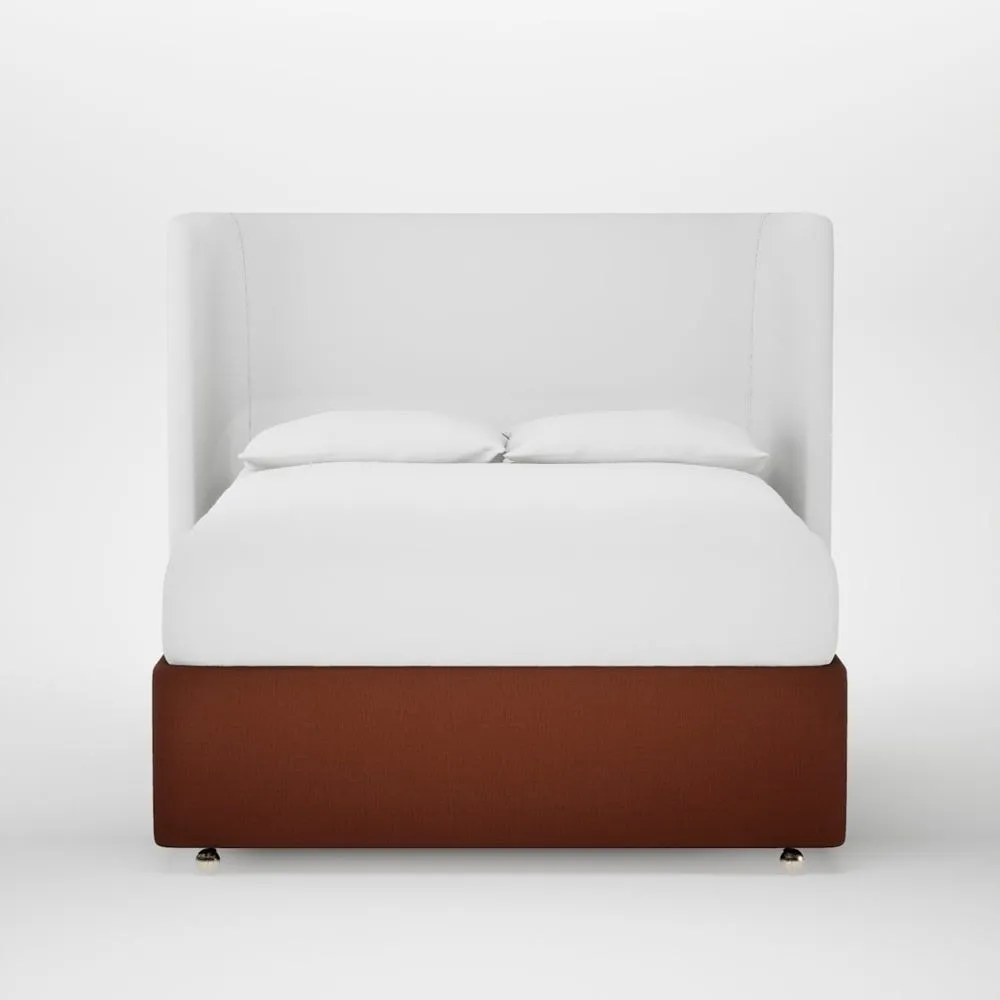 Heal's Deep Divan Double Smart Cotton Linen Rust None 1