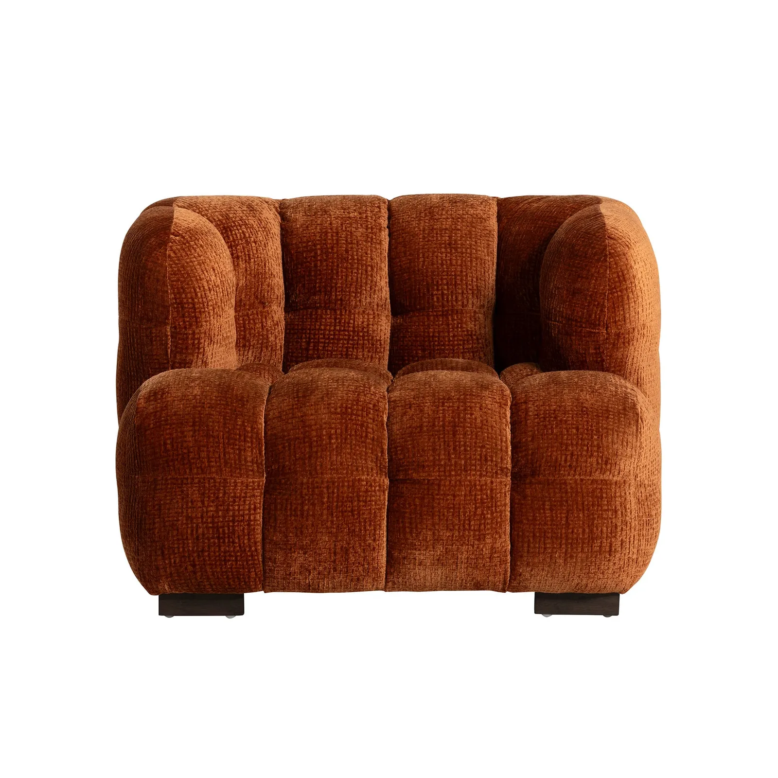 Lenor Textured Fabric Occasional Armchair, Orange Boucle | Barker & Stonehouse 3
