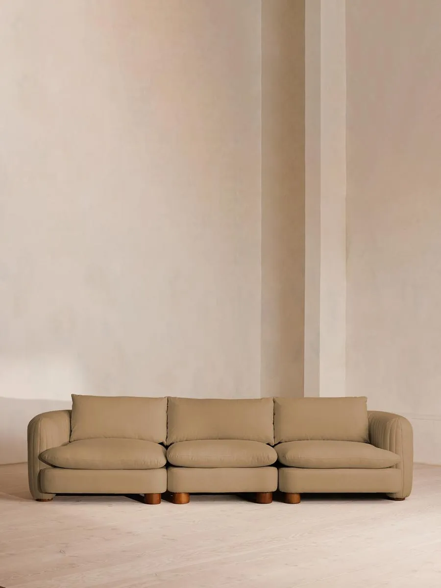 Vivienne Modular Sofa, Four Seater, Linen, Wheat
