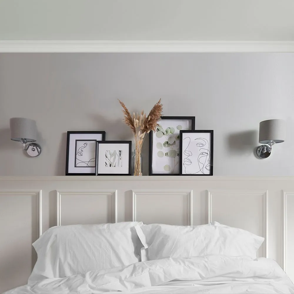 ValueLights Rocha Pair of Silver Indoor Wall Lights