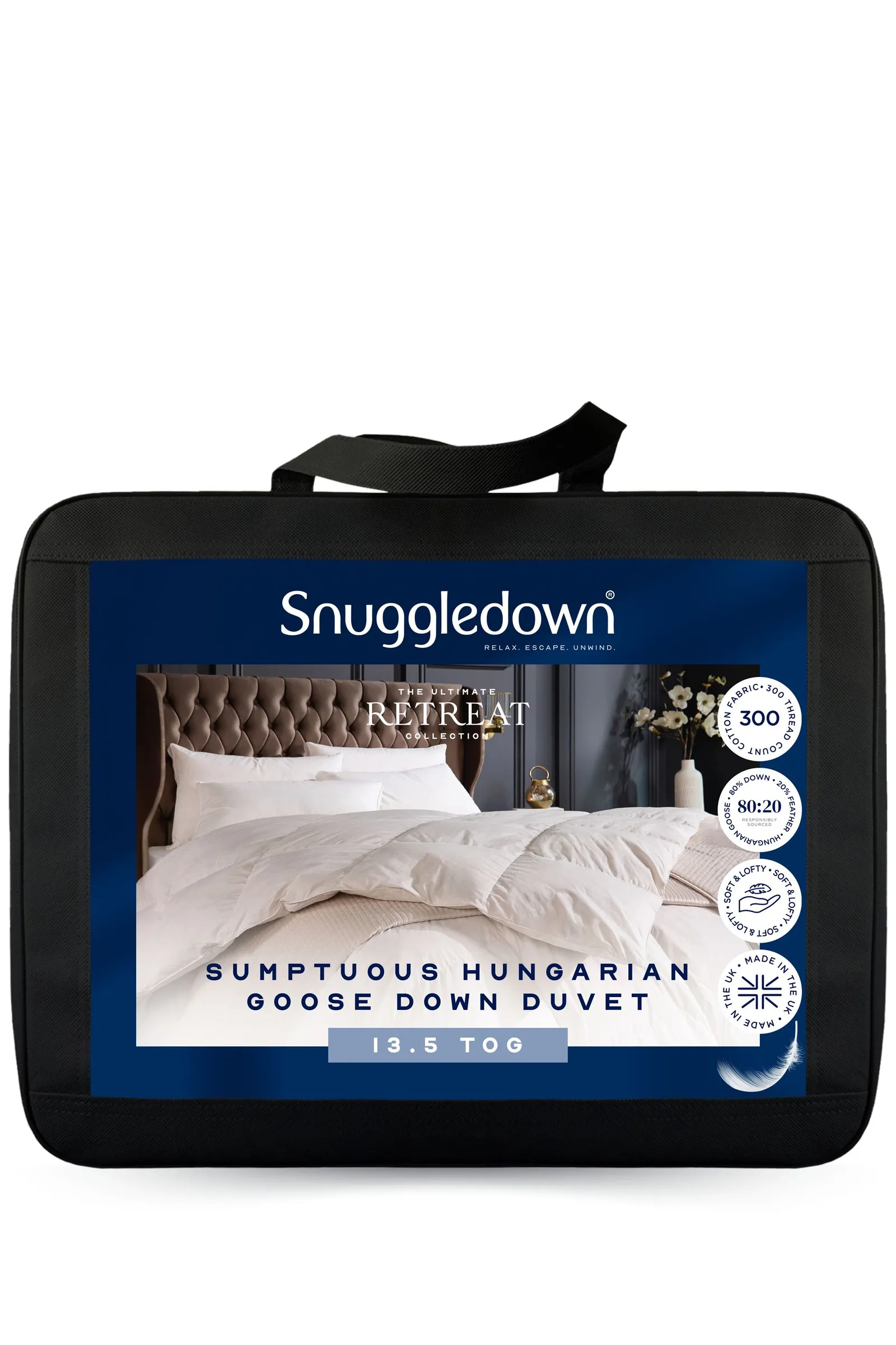 Snuggledown Retreat Hungarian Goose Down 13.5 Tog Winter Duvet in White